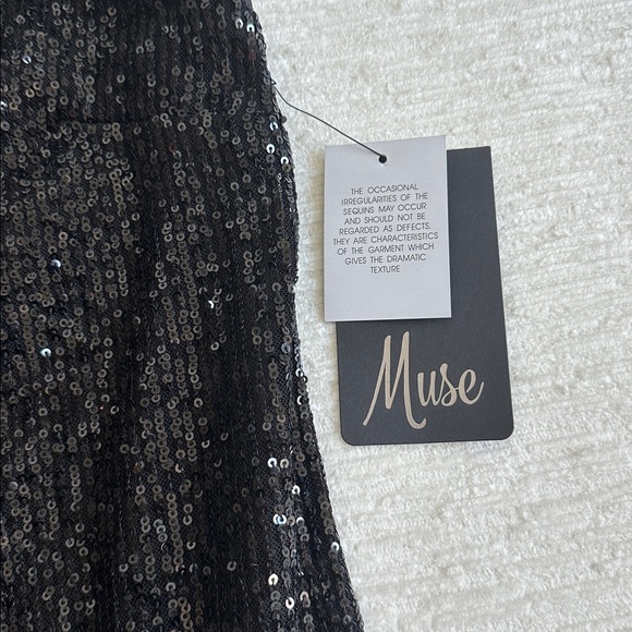 Muse Sparkling Black Mini Dress NWT - Picture 2 of 3